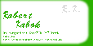 robert kabok business card